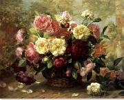 unknow artist Floral, beautiful classical still life of flowers.085 painting